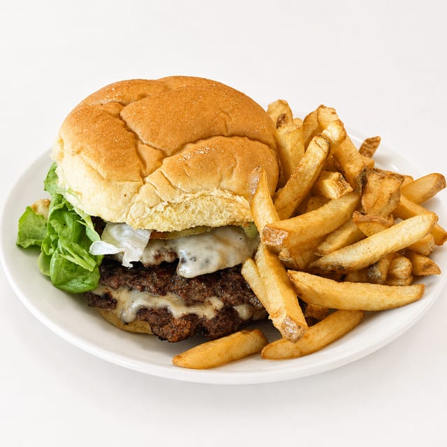 Single Patty Smash Burger & Fresh Cut Fries.