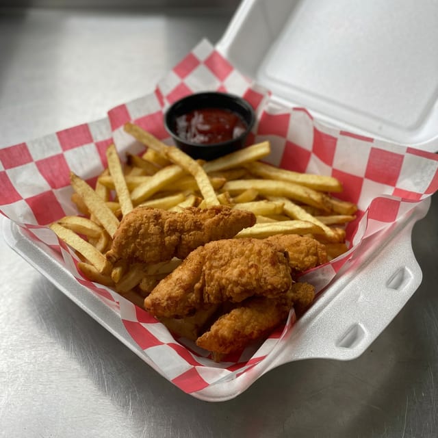 Crabby Style Chicken Tenders & Fries.