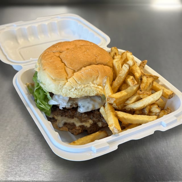 Double Patty Smash Burger & Fresh Cut Fries.